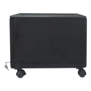Storex Single-Drawer Mobile Filing Cabinet, 14.75w x 18.25d x 12.75h, Black (STX61264B01C)
