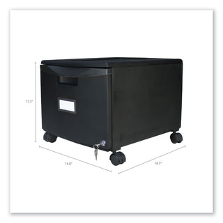 Storex Single-Drawer Mobile Filing Cabinet, 14.75w x 18.25d x 12.75h, Black (STX61264B01C)