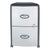 Storex Two-Drawer Mobile Filing Cabinet, Metal Siding, 19w x 15d x 23h, Silver/Black (STX61351U01C)
