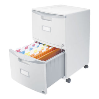 Storex Two-Drawer Mobile Filing Cabinet, 14.75w x 18.25d x 26h, Gray (STX61310B01C)