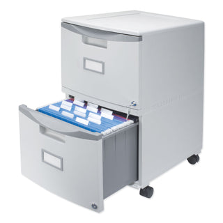 Storex Two-Drawer Mobile Filing Cabinet, 14.75w x 18.25d x 26h, Gray (STX61310B01C)
