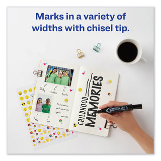 Avery® MARKS A LOT Regular Desk-Style Permanent Marker, Broad Chisel Tip, Black, Dozen (AVE07888)