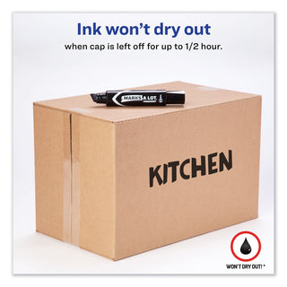 Avery® MARKS A LOT Extra-Large Desk-Style Permanent Marker, Extra-Broad Chisel Tip, Black (AVE24148BX)