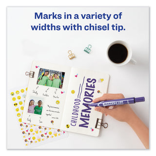 Avery® MARKS A LOT Large Desk-Style Permanent Marker, Broad Chisel Tip, Purple, Dozen (AVE08884)