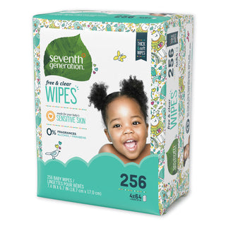 Seventh Generation® Free & Clear Baby Wipes, Refill, Unscented, White, 256 Wipe Pack (SEV34219PK)