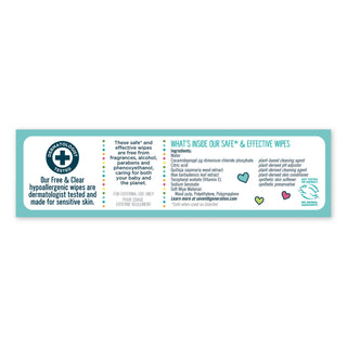 Seventh Generation® Free & Clear Baby Wipes, Refill, Unscented, White, 256 Wipe Pack (SEV34219PK)