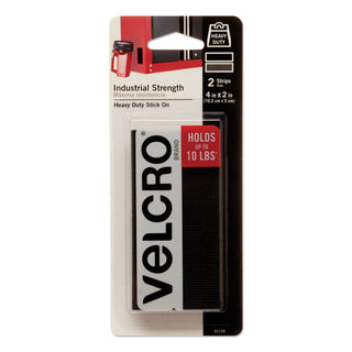 VELCRO® Industrial-Strength Heavy-Duty Fasteners, 2" x 4", Black, 2/Pack (VEK90199)