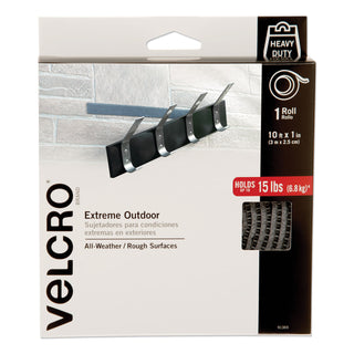 VELCRO® Heavy-Duty Fasteners, Extreme Outdoor Performance, 1" x 10 ft, Titanium (VEK91365)