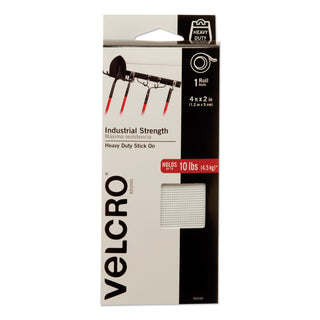 VELCRO® Industrial-Strength Heavy-Duty Fasteners, 2" x 4 ft, White (VEK90595)