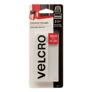 VELCRO® Industrial-Strength Heavy-Duty Fasteners, 2" x 4", White, 2/Pack (VEK90200)