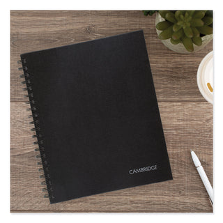 Cambridge® Hardbound Notebook w/ Pocket, 1 Subject, Wide/Legal Rule, Black Cover, 11 x 8.5, 96 Sheets (MEA06100)