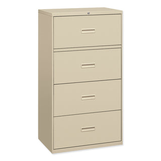 HON® 400 Series Four-Drawer Lateral File, 36w x 18d x 52.5h, Putty (BSX484LL)