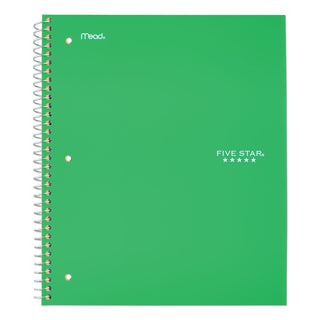 Five Star® Wirebound Notebook, 1 Subject, Medium/College Rule, Green Cover, 11 x 8.5, 100 Sheets (MEA72055) (MEA72055)
