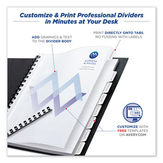 Avery® Customizable Print-On Dividers, 8-Tab, Letter, 5 Sets (AVE11553)