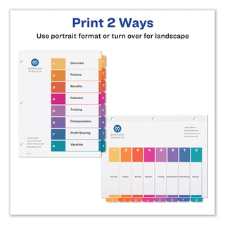 Avery® Customizable TOC Ready Index Multicolor Dividers, 8-Tab, Letter (AVE11133)