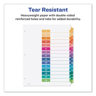 Avery® Customizable TOC Ready Index Multicolor Dividers, 15-Tab, Letter (AVE11143)