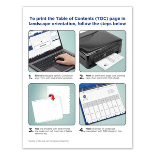 Avery® Customizable TOC Ready Index Black and White Dividers, 5-Tab, Letter (AVE11130)