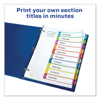 Avery® Customizable TOC Ready Index Multicolor Dividers, 1-10, Letter (AVE11842)