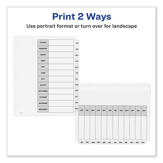 Avery® Customizable TOC Ready Index Black and White Dividers, 12-Tab, Letter (AVE11126)