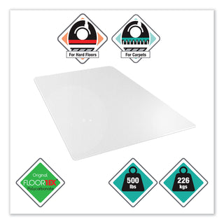 Floortex® Cleartex MegaMat Heavy-Duty Polycarbonate Mat for Hard Floor/All Carpet, 46 x 60, Clear (FLRECM121525ER) (FLRM121525ER)