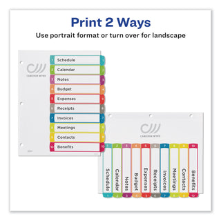 Avery® Customizable TOC Ready Index Multicolor Dividers, 1-10, Letter (AVE11842)