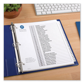 Avery® Customizable TOC Ready Index Black and White Dividers, 31-Tab, Letter (AVE11128)