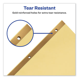 Avery® Preprinted Laminated Tab Dividers w/Gold Reinforced Binding Edge, 12-Tab, Letter (AVE11307)
