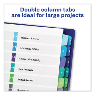 Avery® Customizable TOC Ready Index Double Column Multicolor Dividers, 24-Tab, Letter (AVE11321)