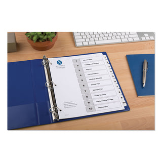 Avery® Customizable TOC Ready Index Black and White Dividers, 10-Tab, Letter (AVE11134)