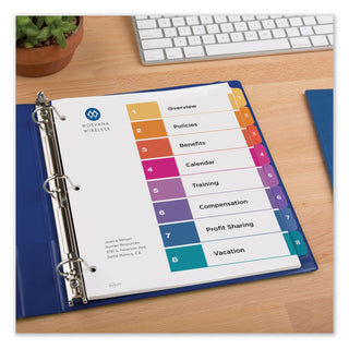 Avery® Customizable TOC Ready Index Multicolor Dividers, 8-Tab, Letter (AVE11133)