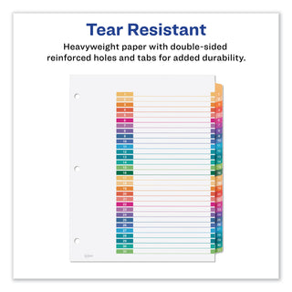 Avery® Customizable TOC Ready Index Multicolor Dividers, 31-Tab, Letter (AVE11129)