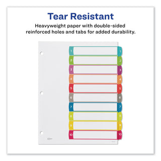 Avery® Customizable TOC Ready Index Multicolor Dividers, 1-10, Letter (AVE11842)