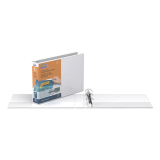 Stride QuickFit Landscape Spreadsheet Round Ring View Binder, 3 Rings, 1.5" Capacity, 11 x 8.5, White (STW97120)
