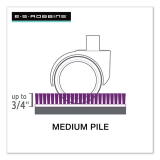 ES Robbins® EverLife Chair Mats for Medium Pile Carpet With Lip, 36 x 48, Clear (ESR122073)