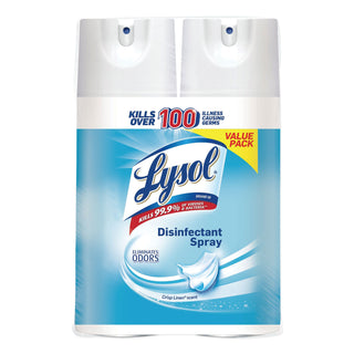 LYSOL® Brand Disinfectant Spray, Crisp Linen, 12.5 oz Aerosol, 2/Pack, 6 Pack/Carton (RAC89946)