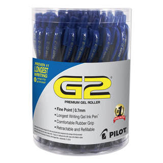 Pilot® G2 Premium Retractable Gel Pen, Fine 0.7mm, Blue Ink/Barrel, 36/Pack (PIL84066)