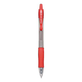 Pilot® G2 Premium Retractable Gel Pen, Ultra-Fine 0.38mm, Red Ink, Clear/Red Barrel (PIL31279)