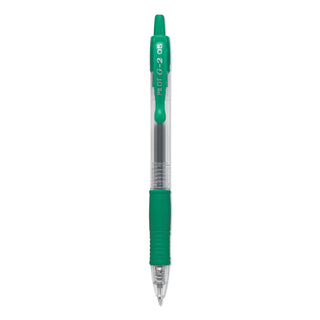Pilot® G2 Premium Retractable Gel Pen, 0.5mm, Green Ink, Smoke Barrel, Dozen (PIL31005)