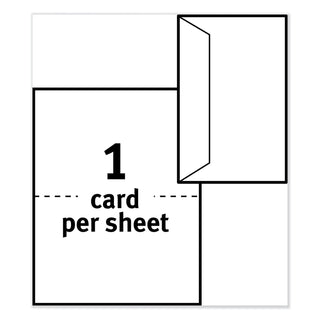 Avery® Half-Fold Greeting Cards, Inkjet, 5 1/2 x 8.5, Matte White, 30/Box w/Envelopes (AVE8316)