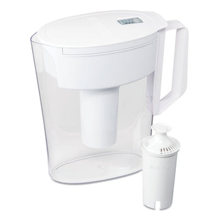 Brita® Small 6-Cup Water Filter Pitcher with 1 Standard Filter, Bright White/Clear (CLO36089EA)