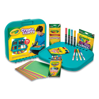 Crayola® Create N' Carry Case, Combo Art Storage Case and Lap Desk, 75 Pieces (CYO046814)