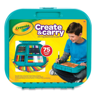 Crayola® Create N' Carry Case, Combo Art Storage Case and Lap Desk, 75 Pieces (CYO046814)