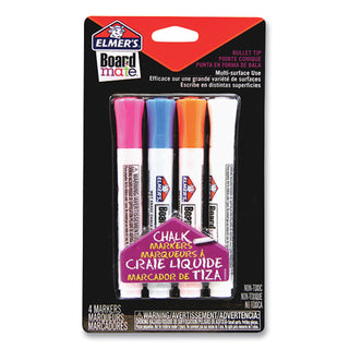 Elmer's® Board Mate Chalk Markers, Bullet Tip, 4/PK, Ast (EPIE152M)