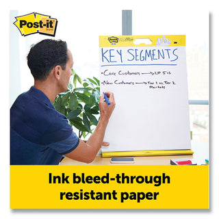 Post-it® Easel Pads Super Sticky Original Tabletop Easel Pad with Self-Stick Sheets, Unruled, 20 x 23, White, 20 Sheets, 4/Pack (MMM563VAD4PK)
