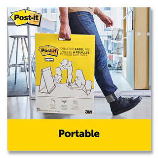 Post-it® Easel Pads Super Sticky Original Tabletop Easel Pad with Self-Stick Sheets, Unruled, 20 x 23, White, 20 Sheets, 4/Pack (MMM563VAD4PK)