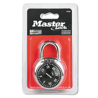 Master Lock® Combination Lock, Stainless Steel, 1 7/8" Wide, Black Dial (MLK1500D)