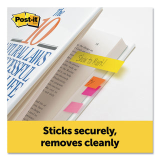 Post-it® Page Flag Markers, Assorted Brights, 100 Strips/Pad, 5 Pads/Pack (MMM6705AN)