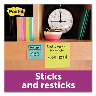 Post-it® Pads in Supernova Neon Collection Colors, 2" x 2", 90 Sheets/Pad, 8 Pads/Pack (MMM6228SSMIA)