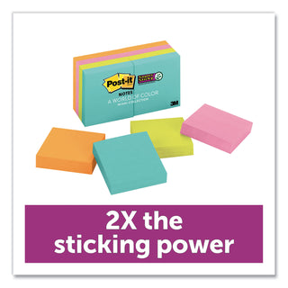 Post-it® Pads in Supernova Neon Collection Colors, 2" x 2", 90 Sheets/Pad, 8 Pads/Pack (MMM6228SSMIA)