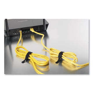 VELCRO® ONE-WRAP Hook & Loop Ties, 1/4" x 8", Black, 25/Pack (VEK91141)